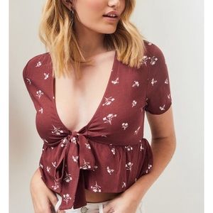 Pacsun Lottie Moss Tie Front Top